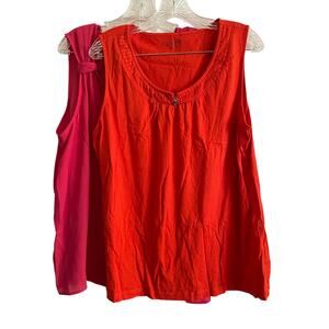 Bundle of Two Size XL Women's Sleeveless Tops Ann Taylor/Croft & Barrow